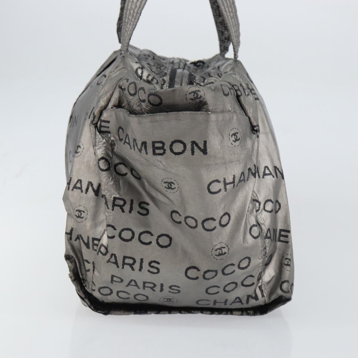 CHANEL Unlimited Tote Bag Nylon Silver CC Auth bs31915
