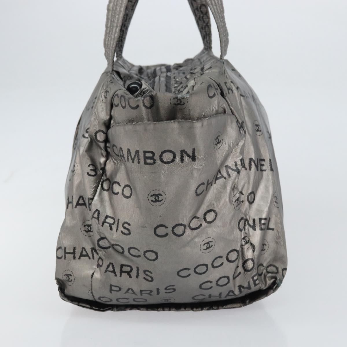 CHANEL Unlimited Tote Bag Nylon Silver CC Auth bs31915