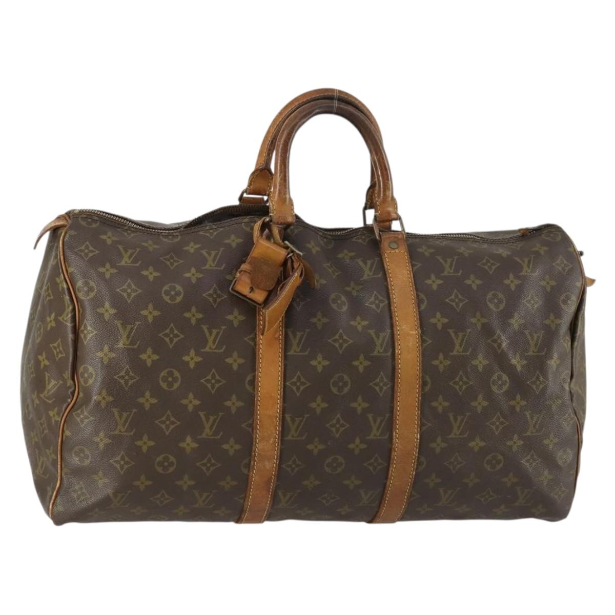 LOUIS VUITTON Monogram Keepall 50 Boston Bag M41426 LV Auth bs31932