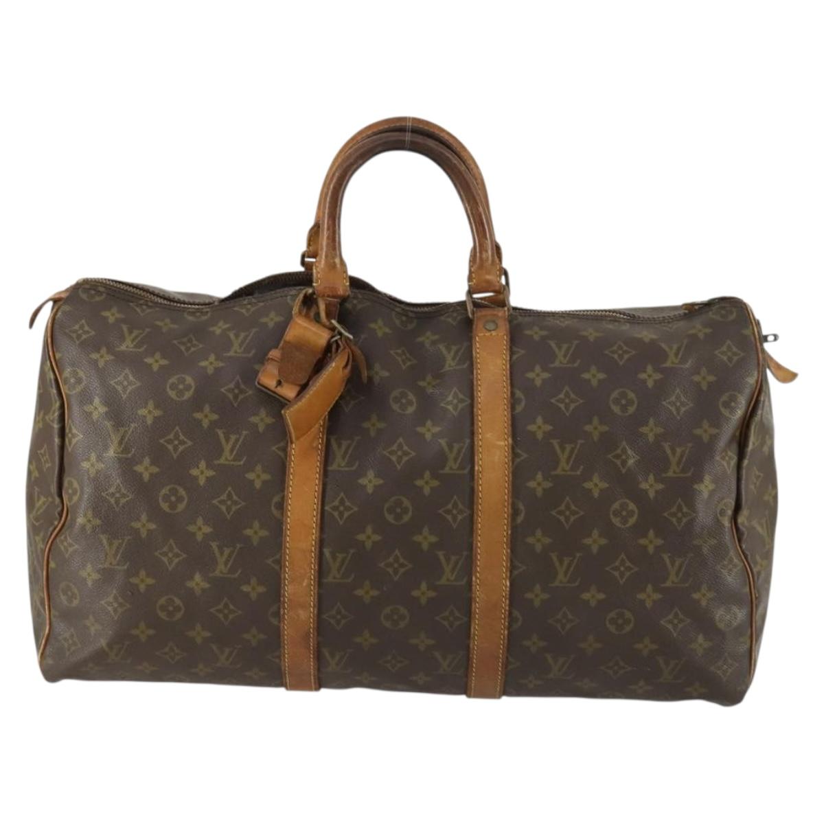 LOUIS VUITTON Monogram Keepall 50 Boston Bag M41426 LV Auth bs31932