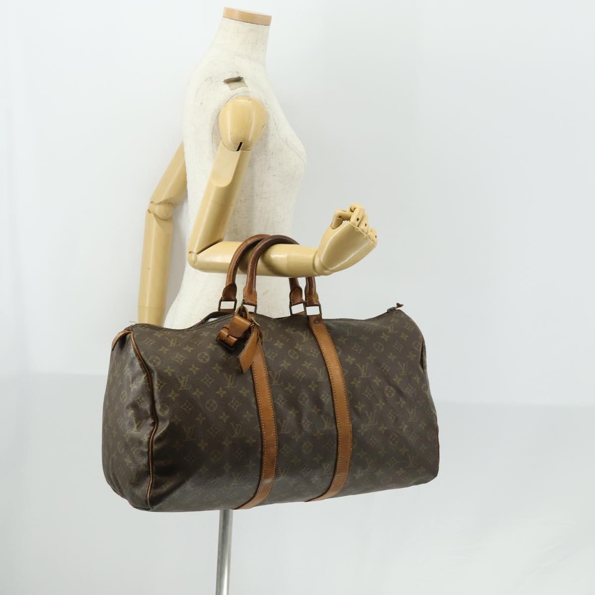LOUIS VUITTON Monogram Keepall 50 Boston Bag M41426 LV Auth bs31932