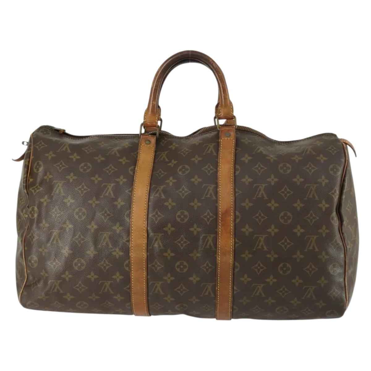 LOUIS VUITTON Monogram Keepall 50 Boston Bag M41426 LV Auth bs31932