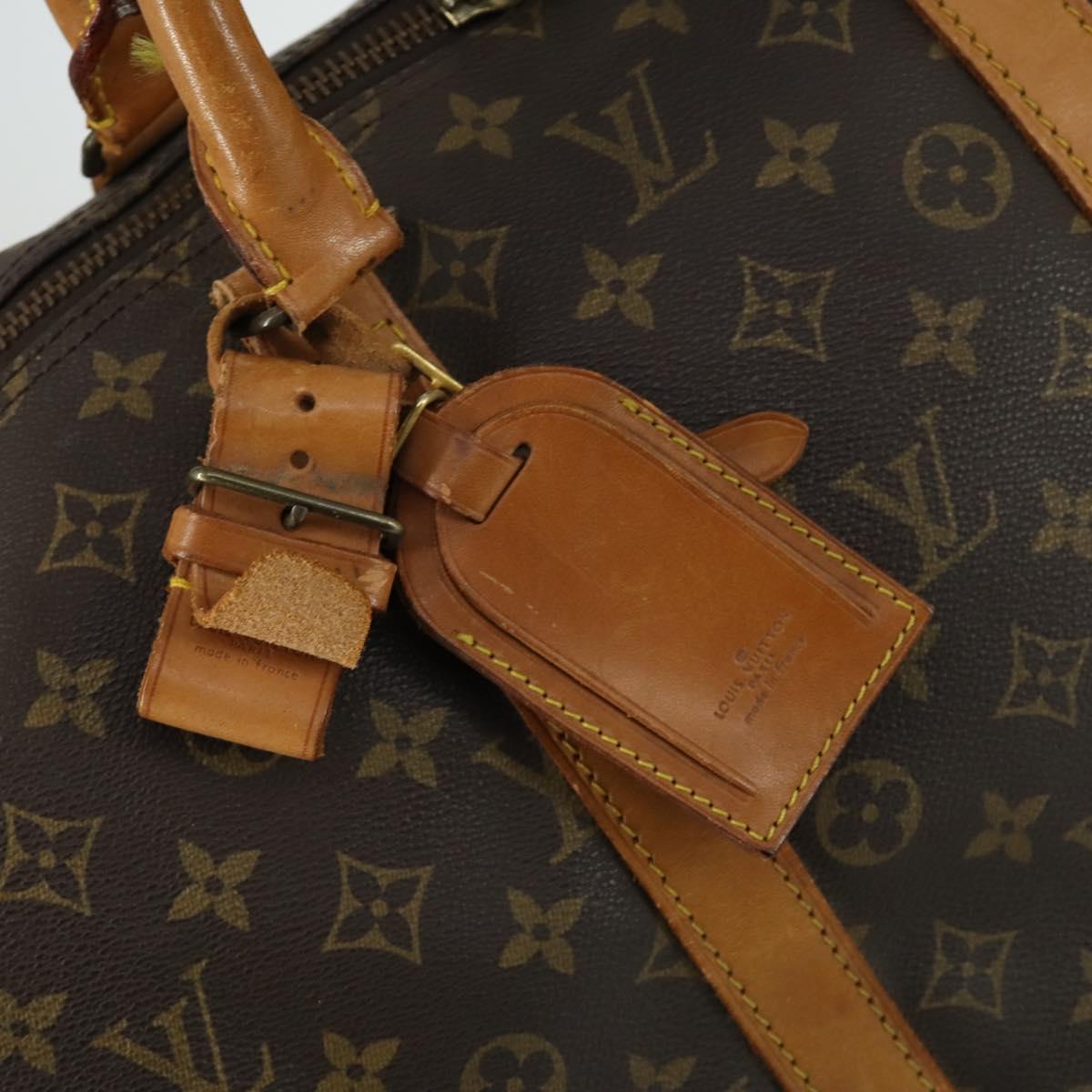 LOUIS VUITTON Monogram Keepall 55 Boston Bag M41424 LV Auth bs31933