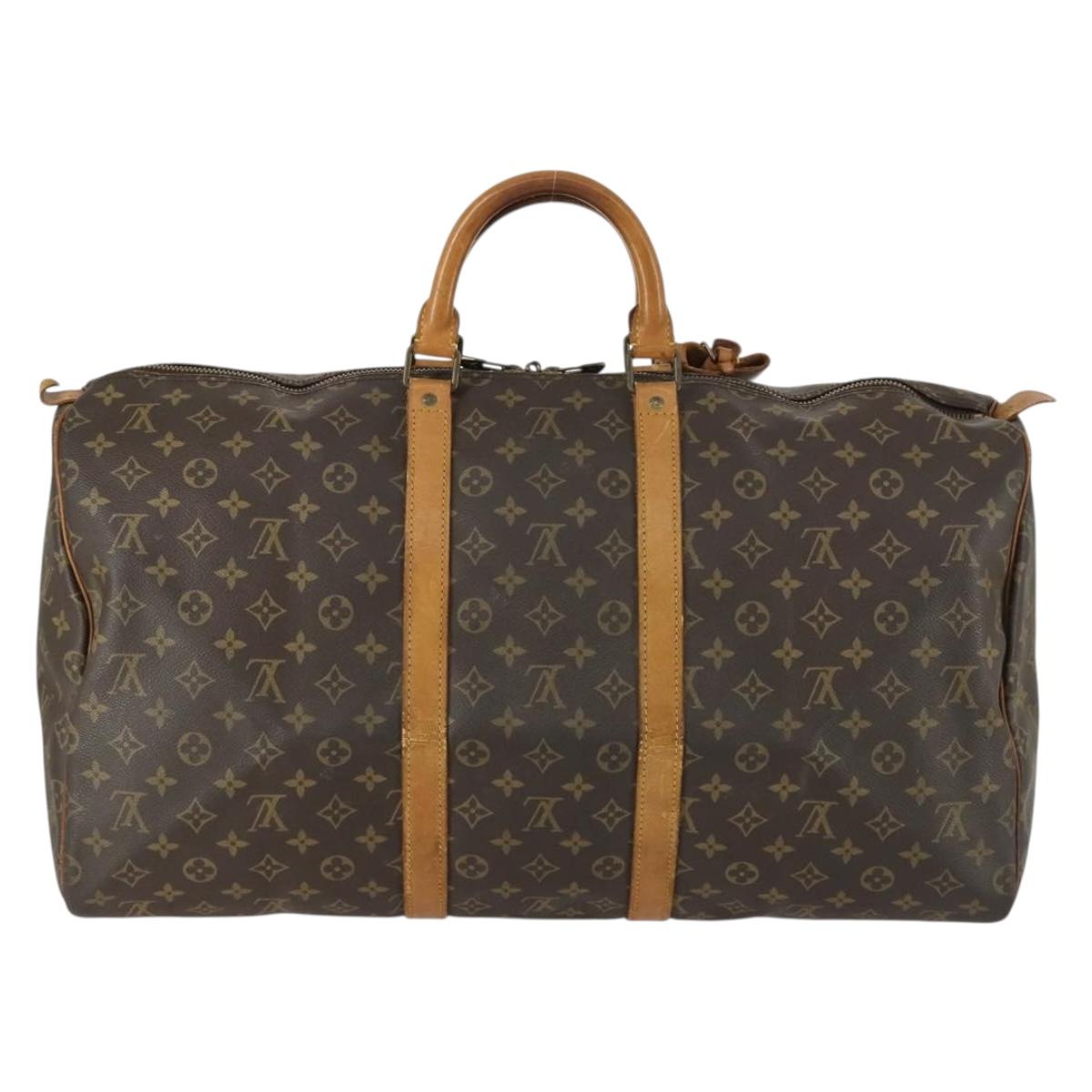 LOUIS VUITTON Monogram Keepall 55 Boston Bag M41424 LV Auth bs31933