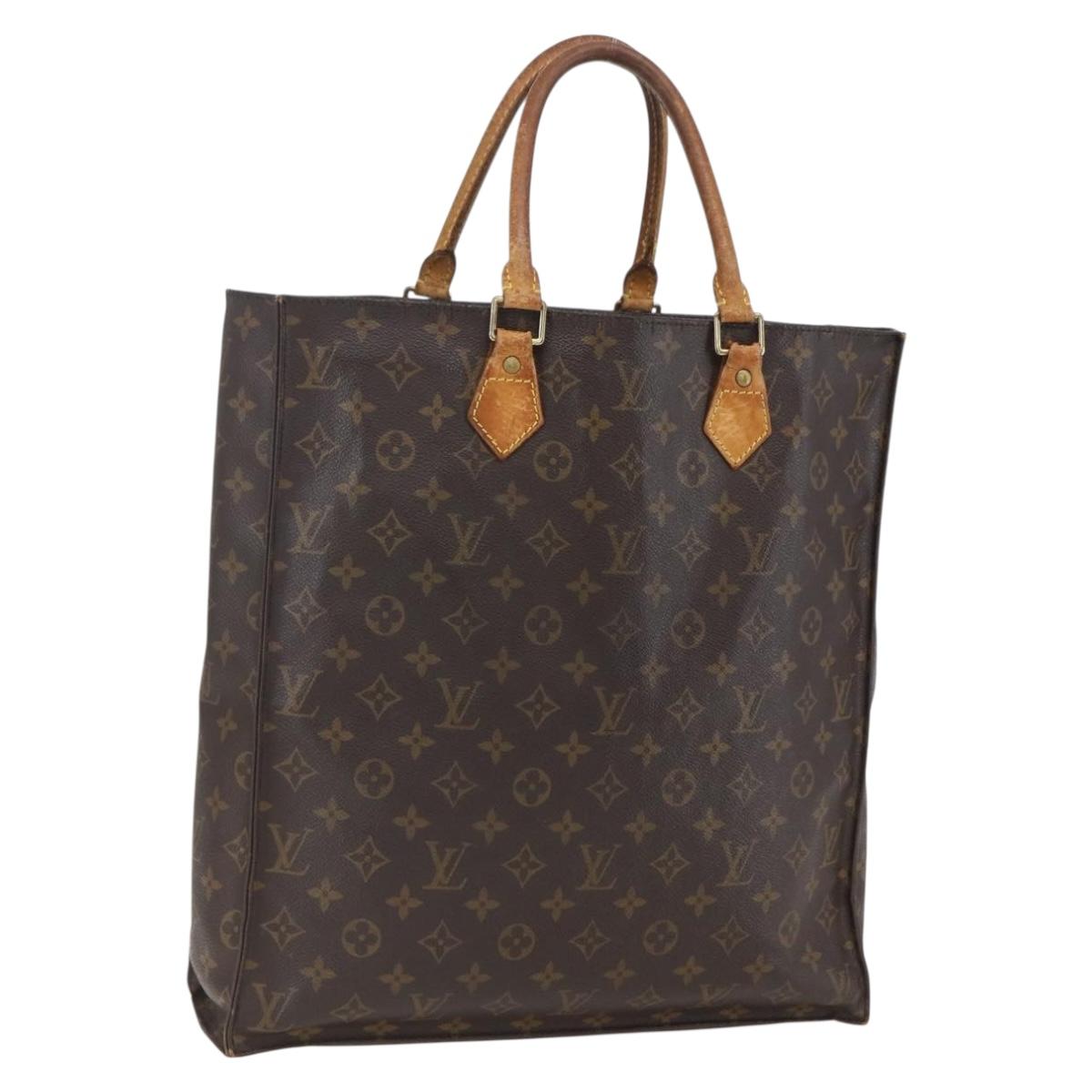 LOUIS VUITTON Monogram Sac Plat Hand Bag M51140 LV Auth bs31940
