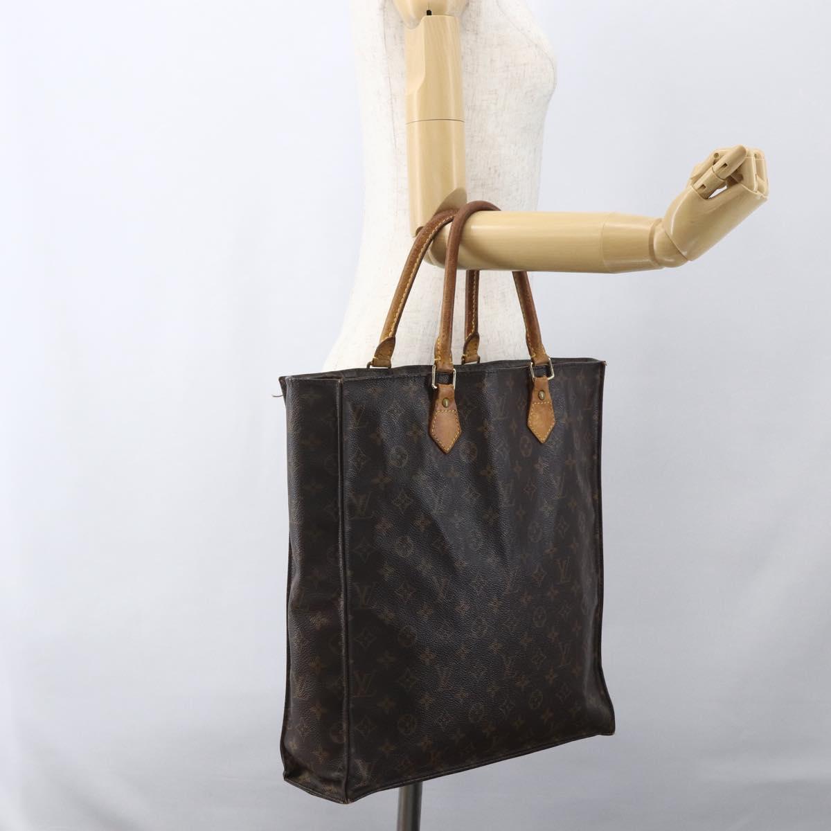LOUIS VUITTON Monogram Sac Plat Hand Bag M51140 LV Auth bs31940