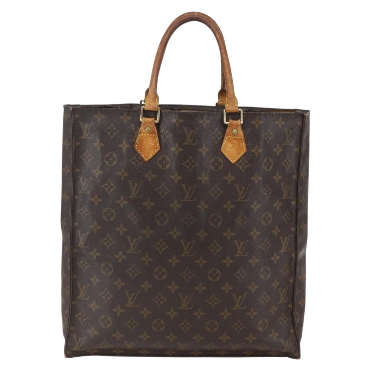 LOUIS VUITTON Monogram Sac Plat Hand Bag M51140 LV Auth bs31940