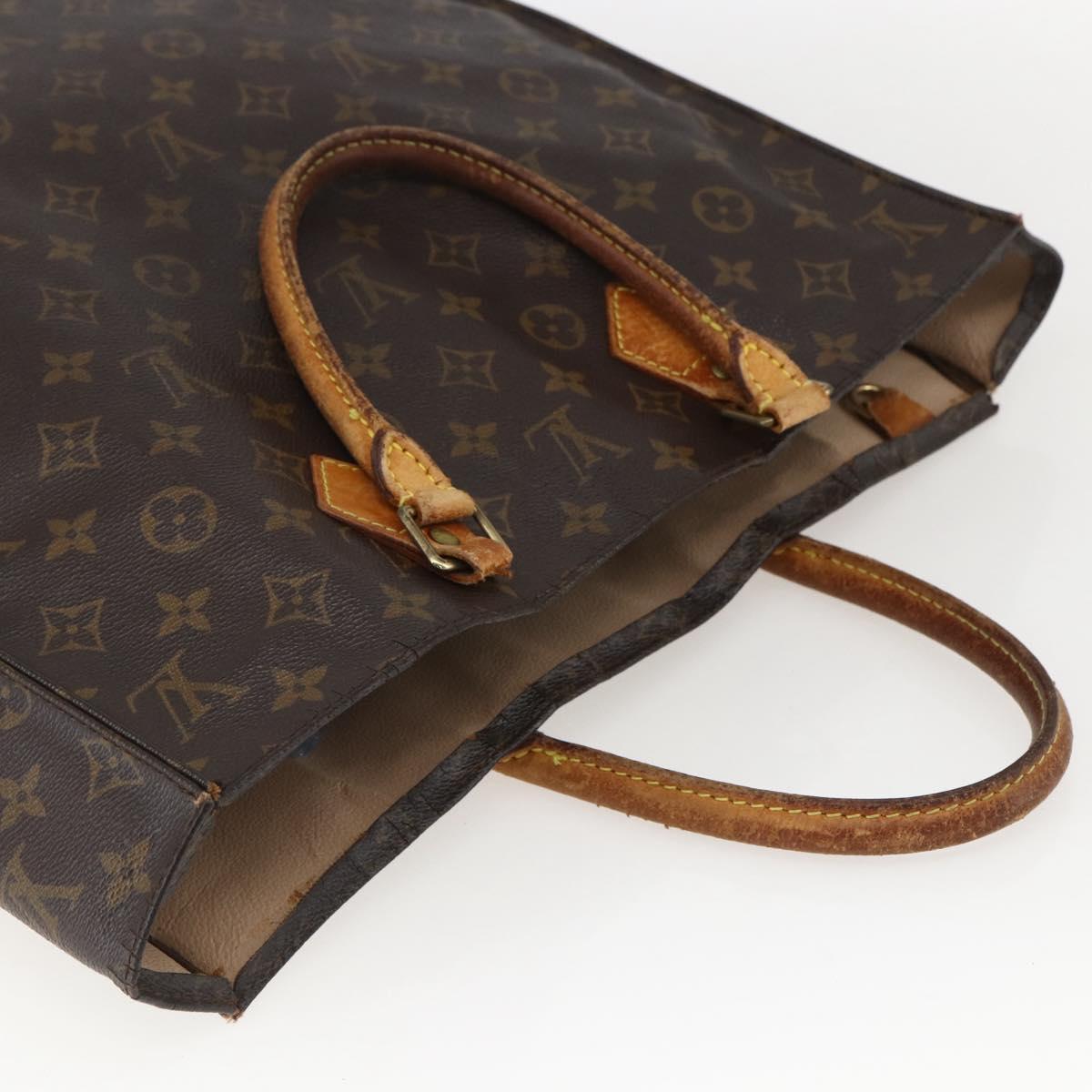 LOUIS VUITTON Monogram Sac Plat Hand Bag M51140 LV Auth bs31940