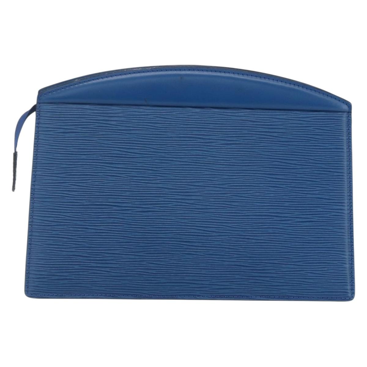 LOUIS VUITTON Epi Trousse Crete Pouch Blue M48405 LV Auth bs31950