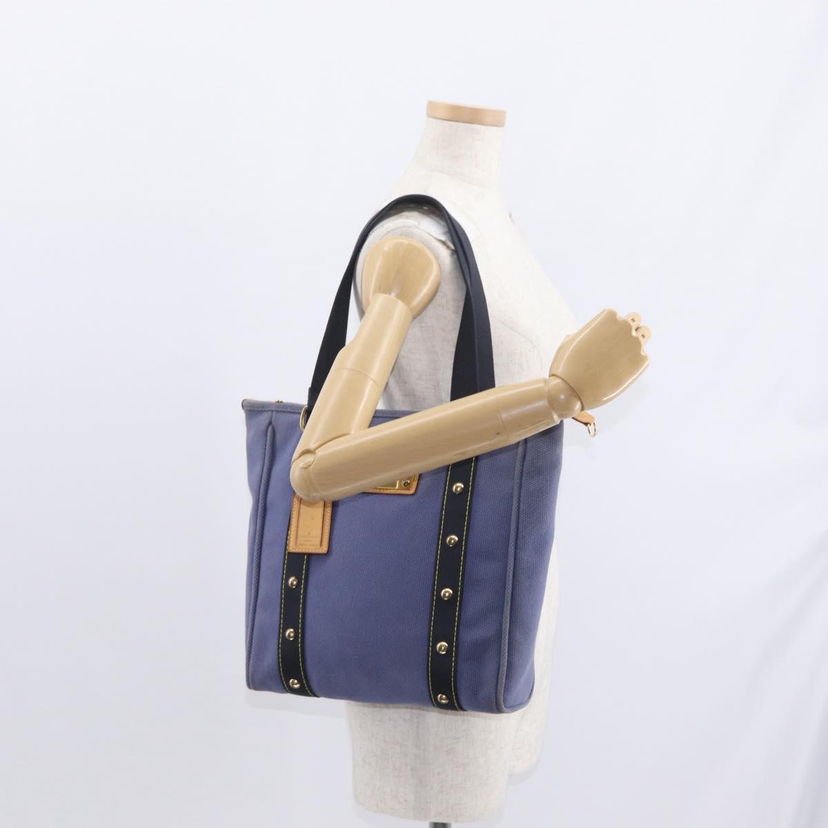 LOUIS VUITTON Antigua Cabas MM Tote Bag Blue M40087 LV Auth bs31951