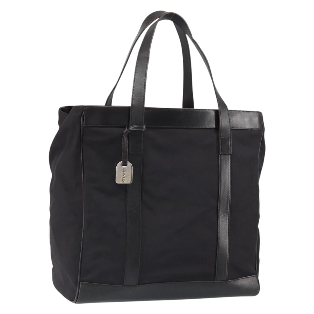 GUCCI Tote Bag Nylon Brown Silver 002 3754 0404 Auth bs31952