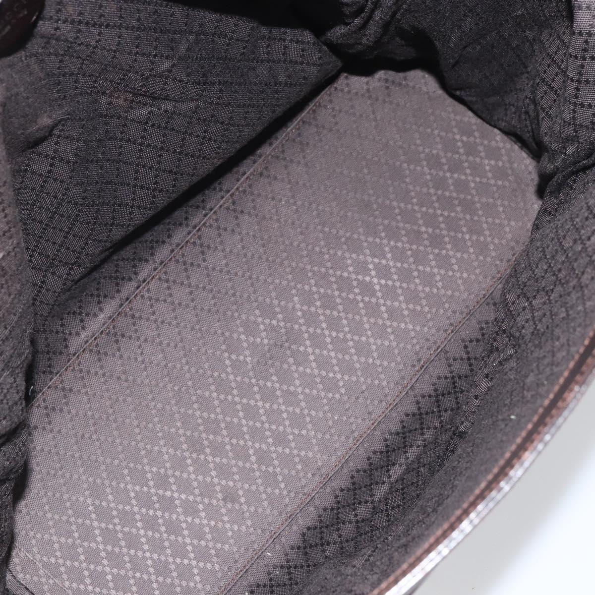 GUCCI Tote Bag Nylon Brown Silver 002 3754 0404 Auth bs31952