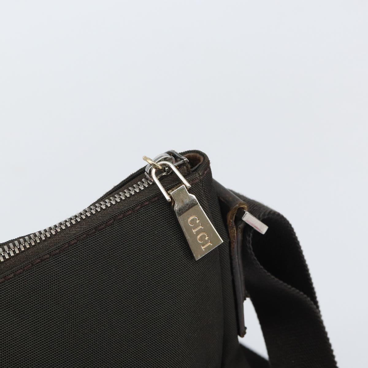 GUCCI Shoulder Bag Canvas Leather Brown Gold 110054 Auth bs31954