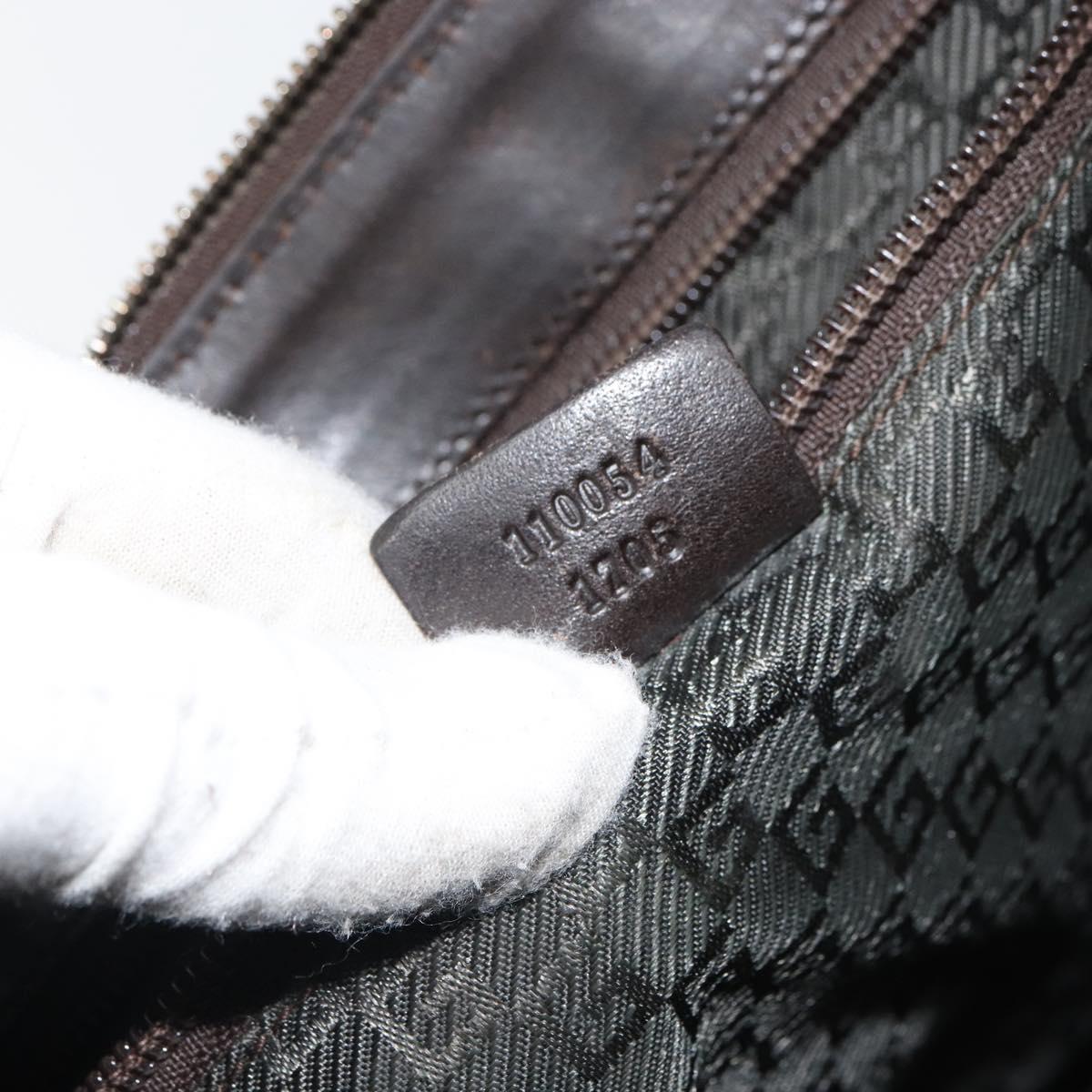 GUCCI Shoulder Bag Canvas Leather Brown Gold 110054 Auth bs31954