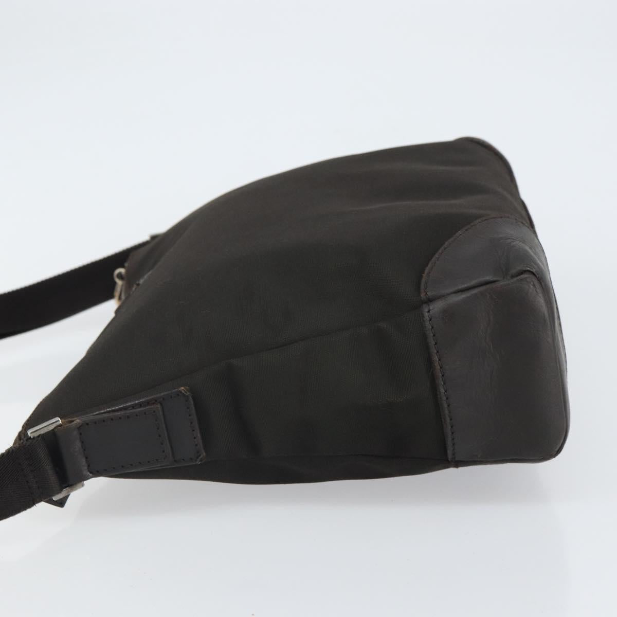 GUCCI Shoulder Bag Canvas Leather Brown Gold 110054 Auth bs31954