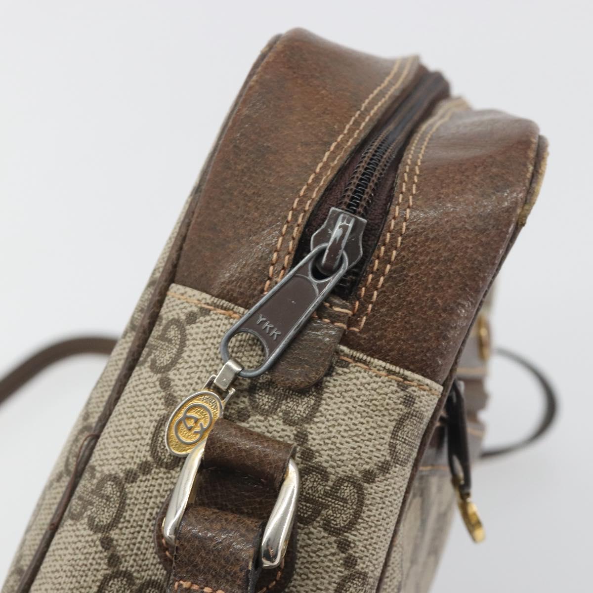 GUCCI GG Supreme Web Sherry Line Shoulder Bag PVC Beige 010 378 Auth bs31955