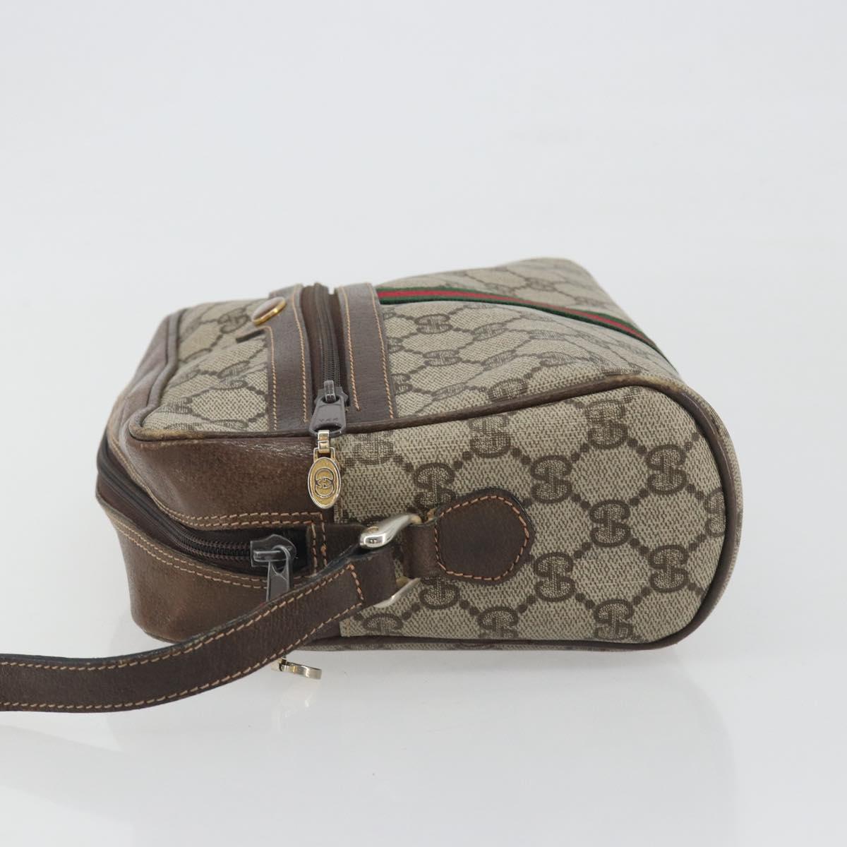 GUCCI GG Supreme Web Sherry Line Shoulder Bag PVC Beige 010 378 Auth bs31955