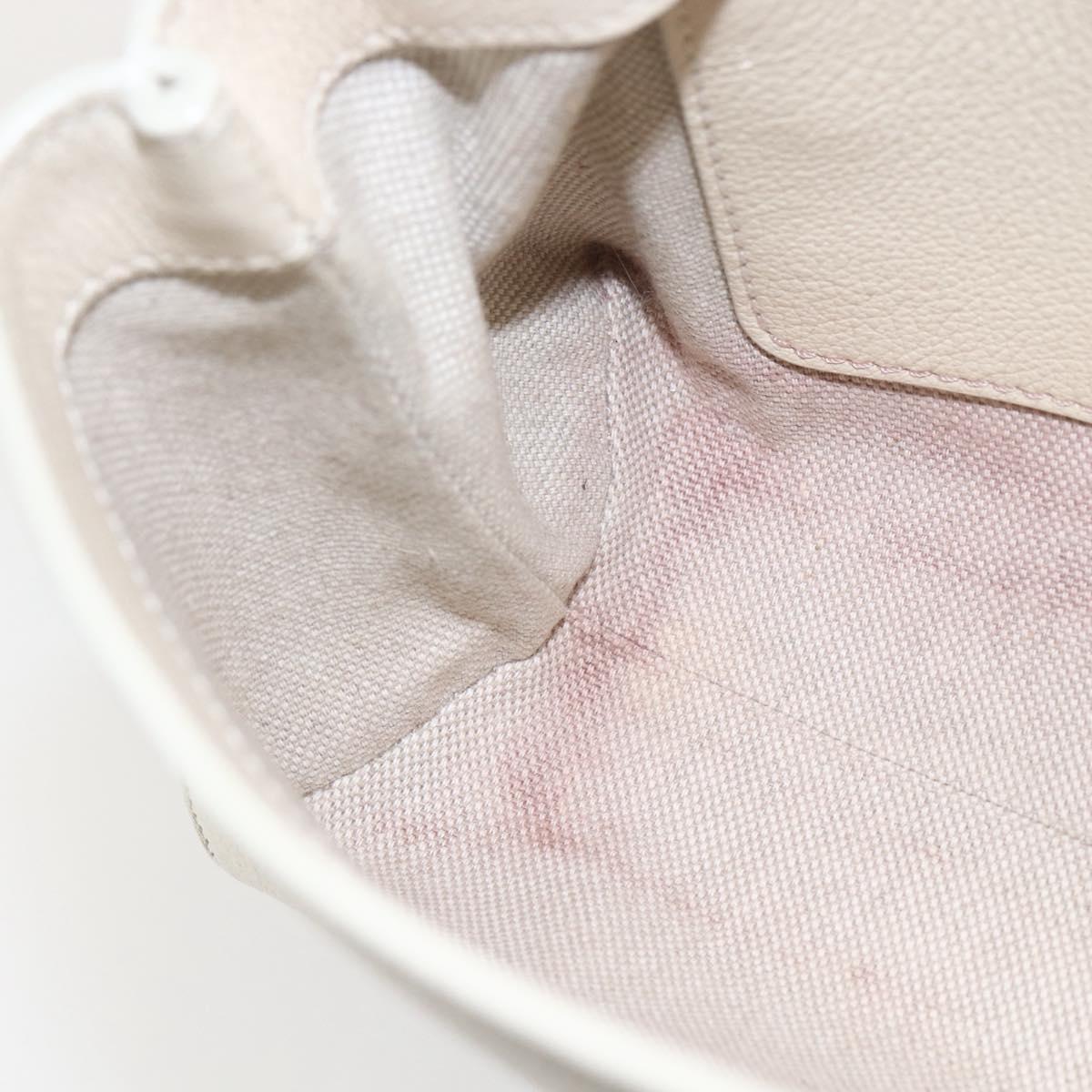 Jimmy Choo Chain Shoulder Bag Leather White Gold Auth bs31956