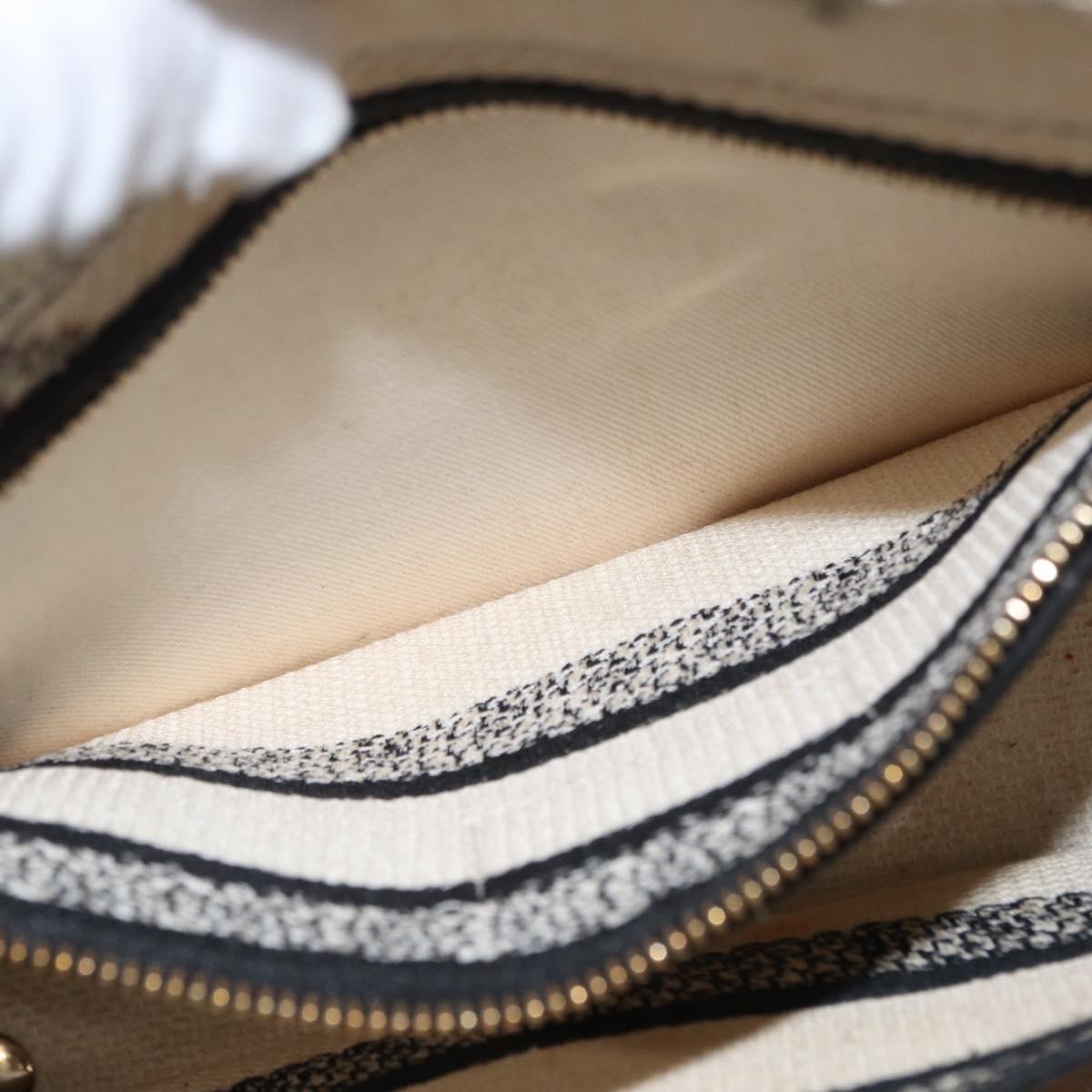 Christian Dior jardin Hand Bag Canvas 2way Beige Gold Auth bs31958