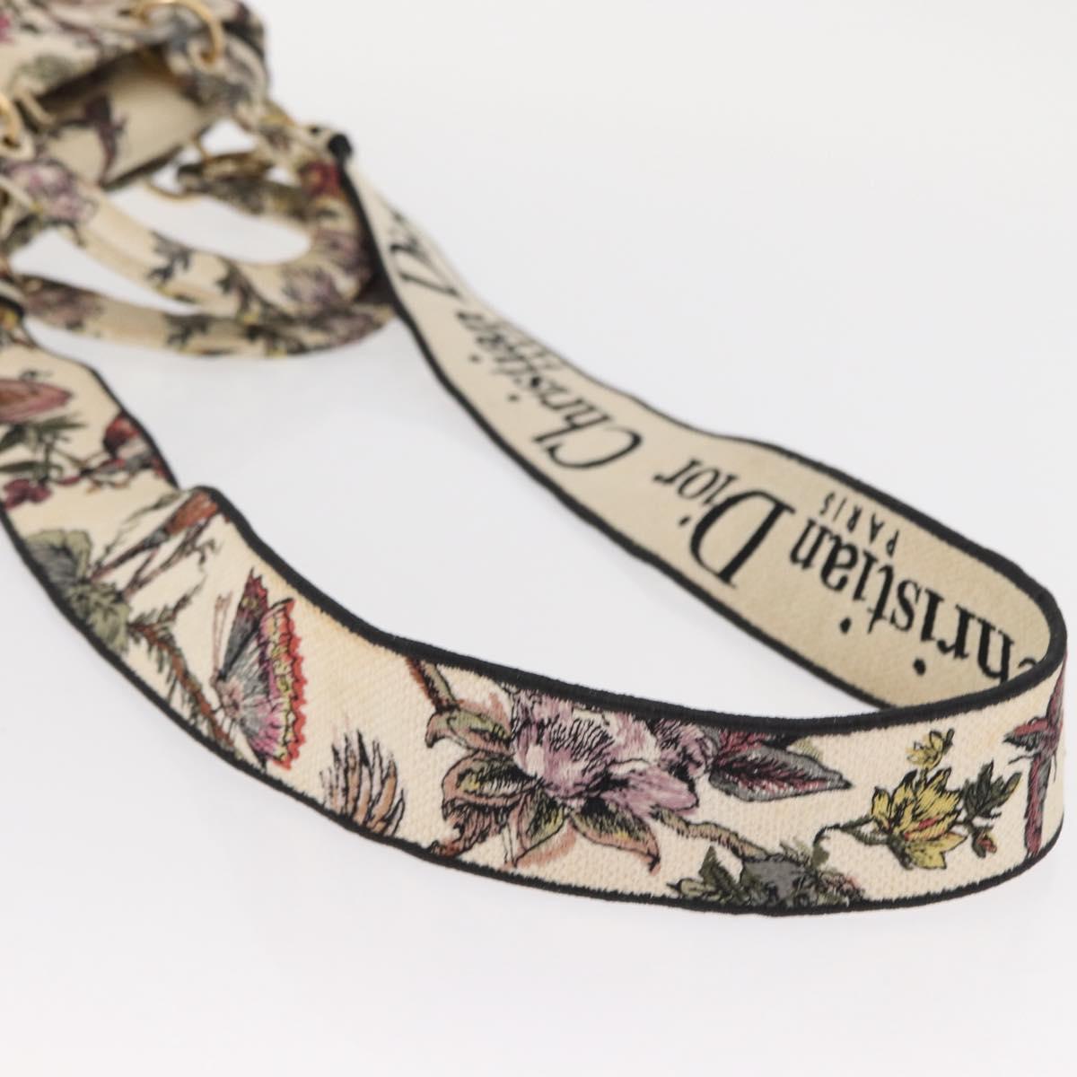 Christian Dior jardin Hand Bag Canvas 2way Beige Gold Auth bs31958