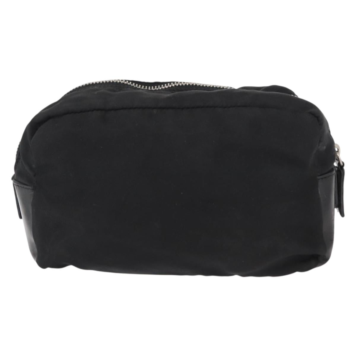 PRADA Pouch Nylon Leather Black Auth bs31960