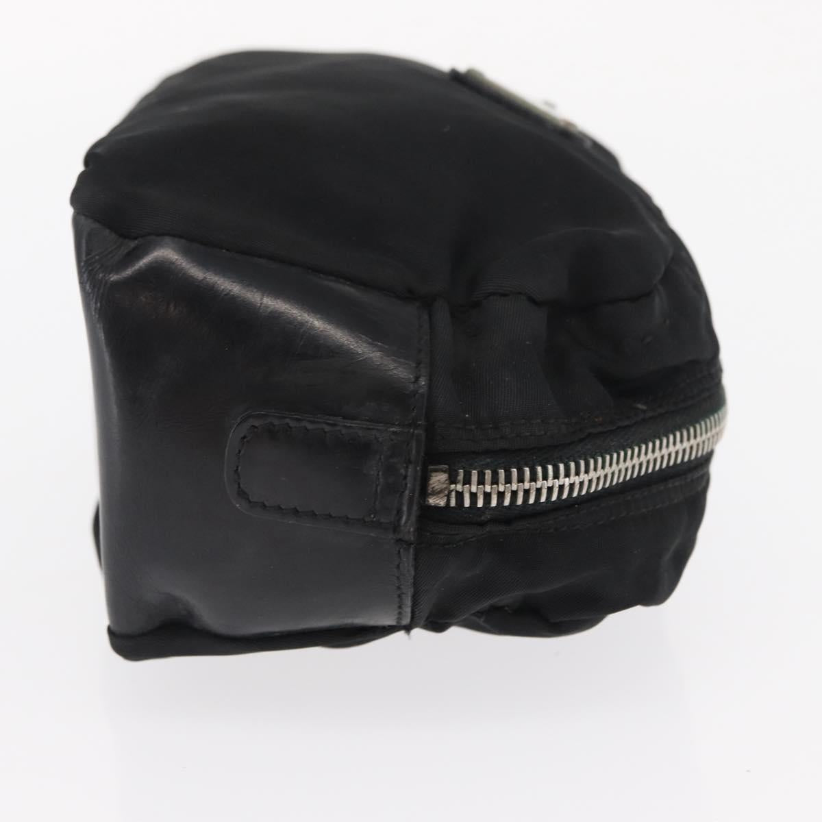 PRADA Pouch Nylon Leather Black Auth bs31960