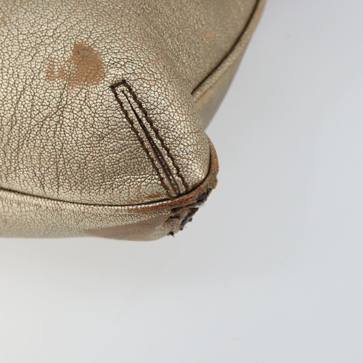 CARTIER Shoulder Bag Leather Gold Tone Auth bs31968