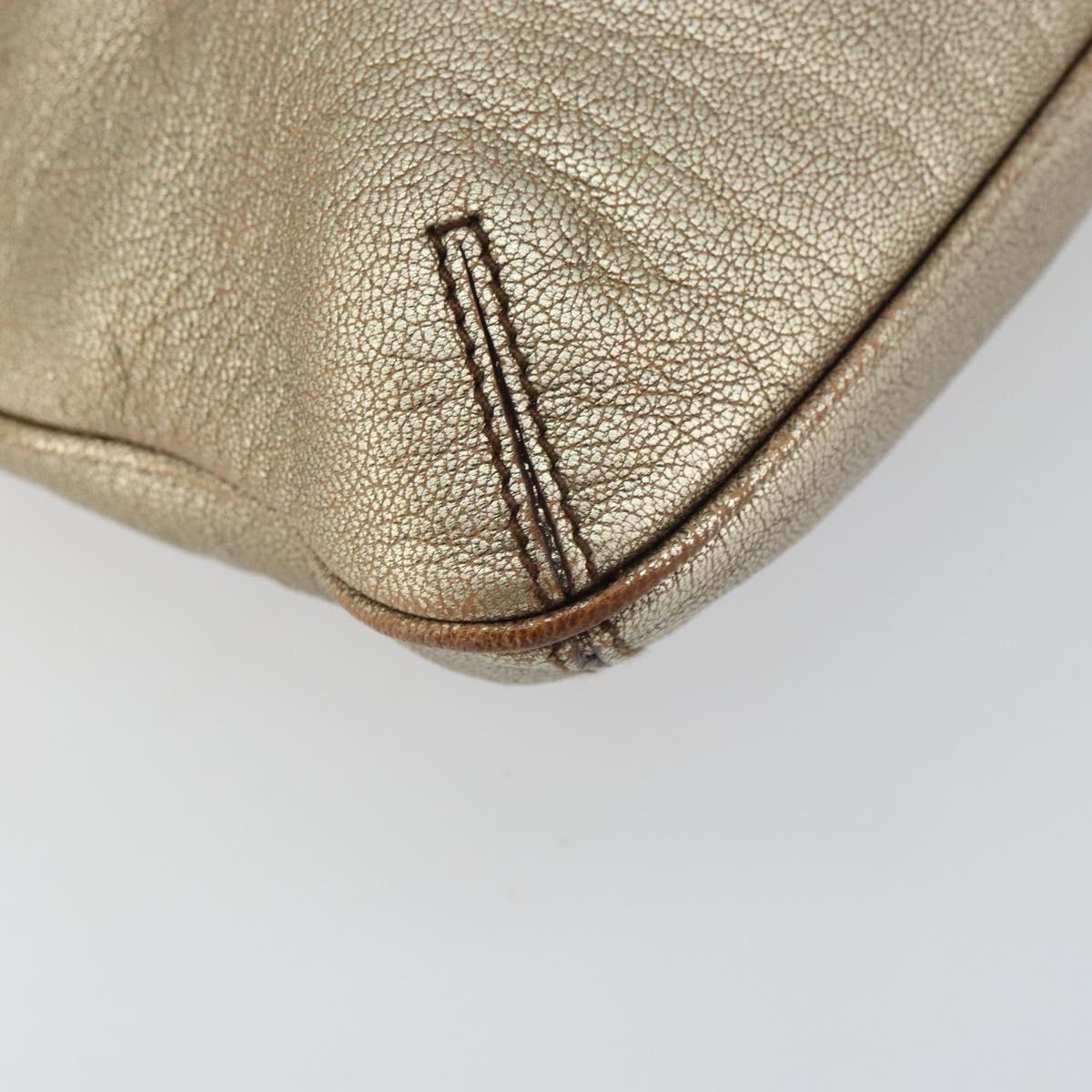 CARTIER Shoulder Bag Leather Gold Tone Auth bs31968