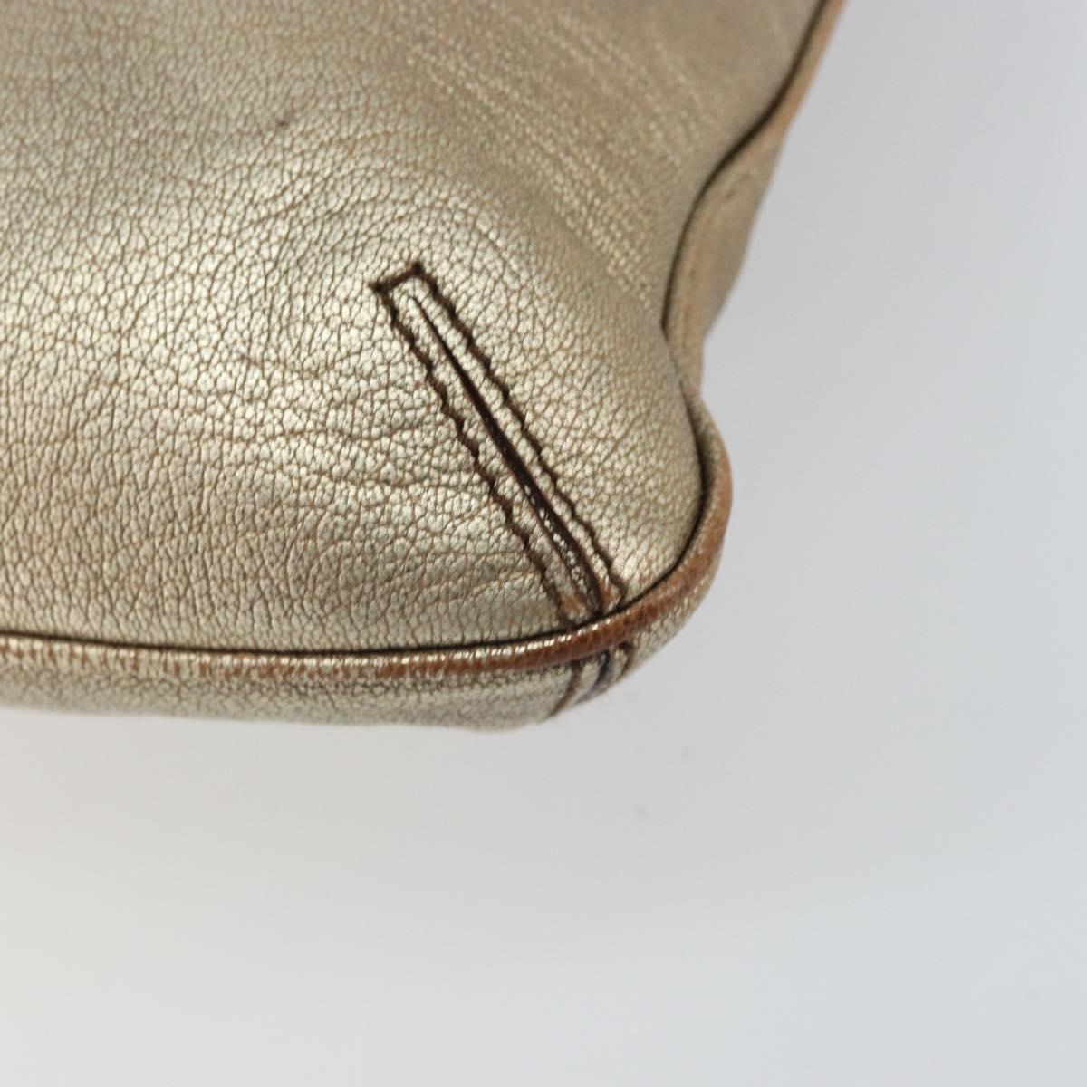 CARTIER Shoulder Bag Leather Gold Tone Auth bs31968