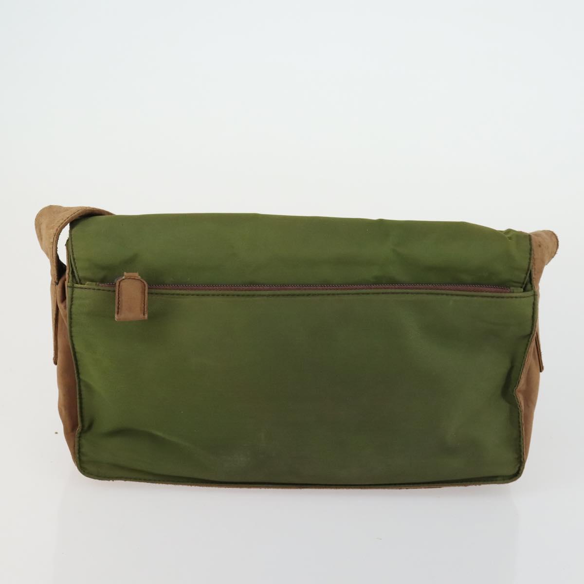 PRADA Shoulder Bag Nylon 3 Set Green Brown Auth bs31979