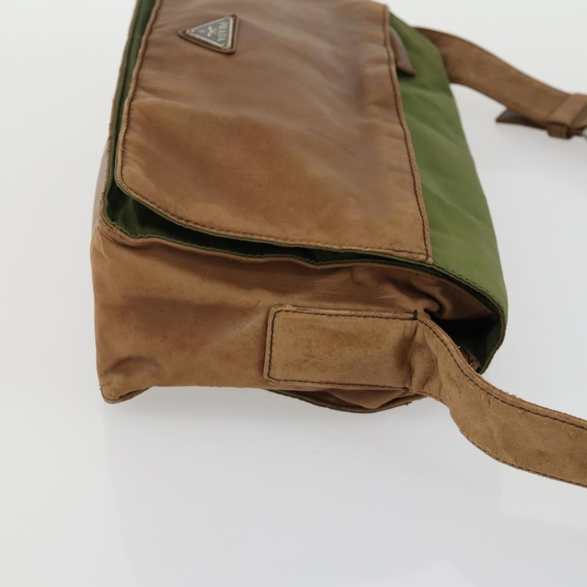 PRADA Shoulder Bag Nylon 3 Set Green Brown Auth bs31979