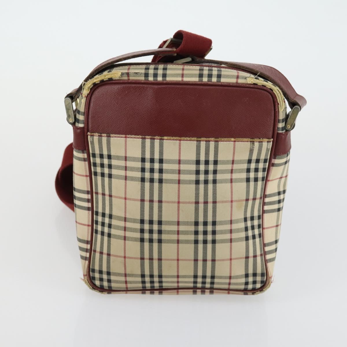 BURBERRY Nova Check Shoulder Bag Nylon Canvas 5 Set Yellow Beige Auth bs31981