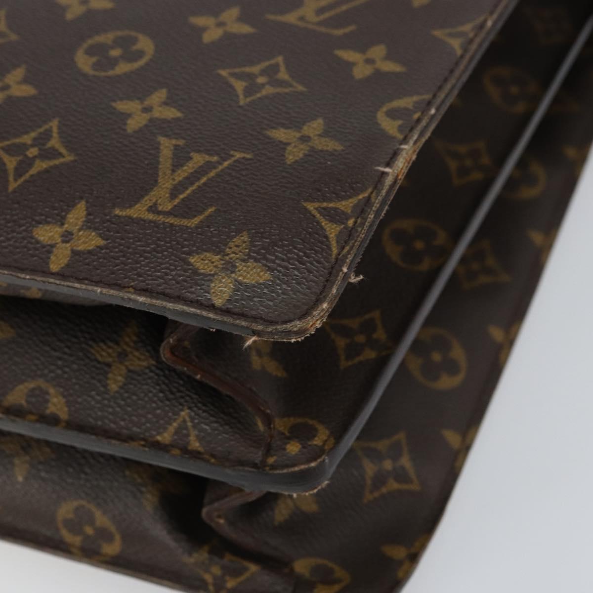 LOUIS VUITTON Monogram Serviette Fermoir Business Bag M53305 LV Auth bs32001