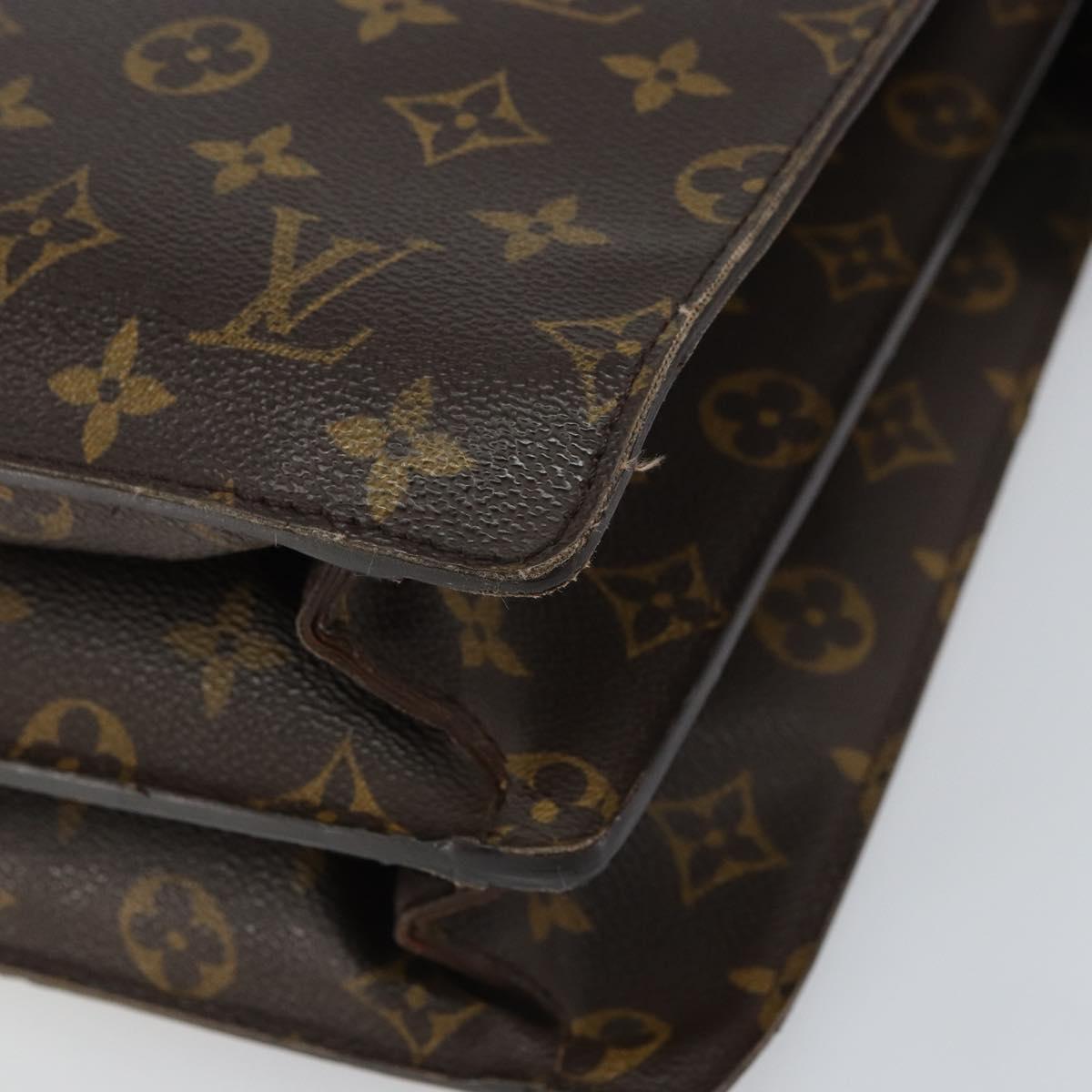 LOUIS VUITTON Monogram Serviette Fermoir Business Bag M53305 LV Auth bs32001