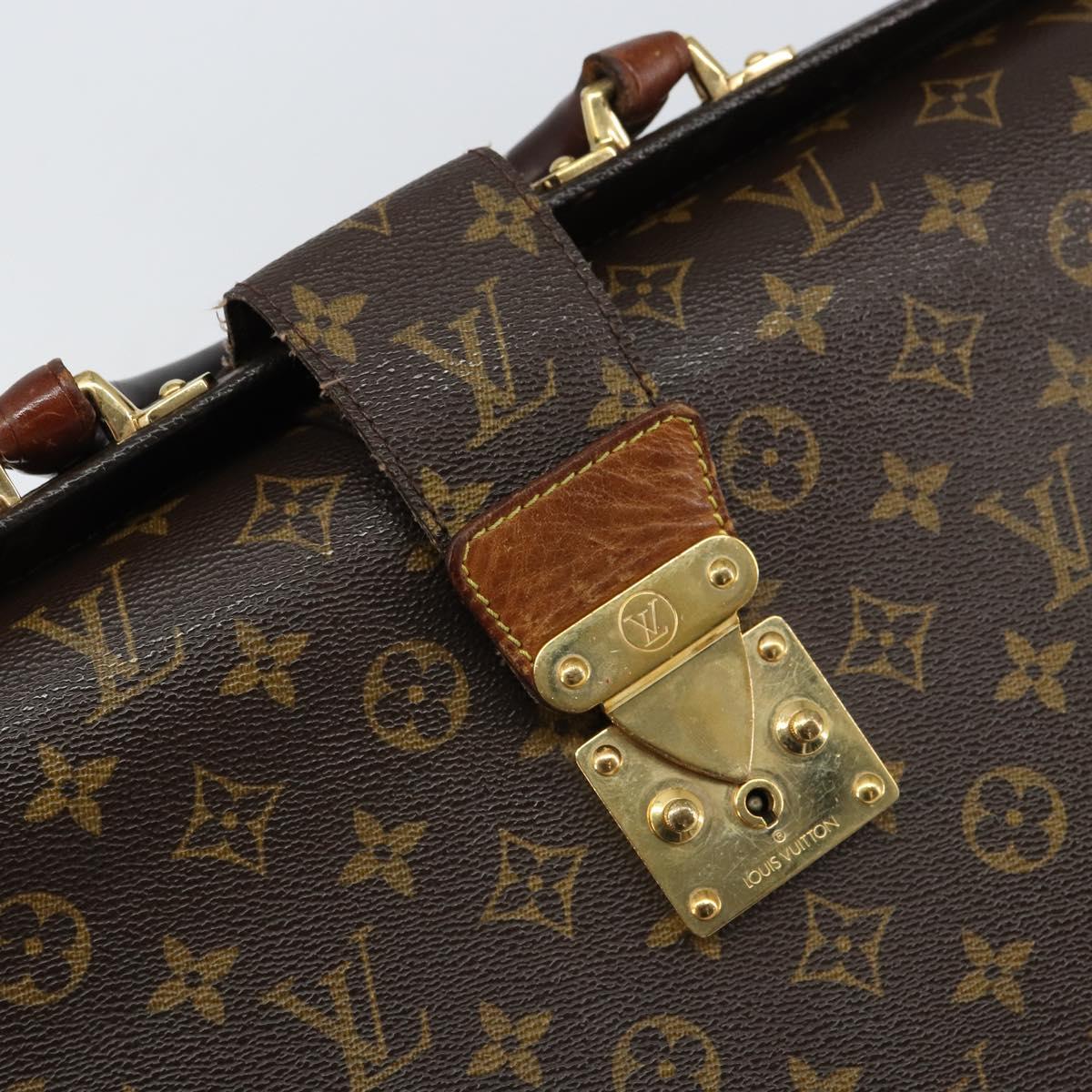 LOUIS VUITTON Monogram Serviette Fermoir Business Bag M53305 LV Auth bs32001