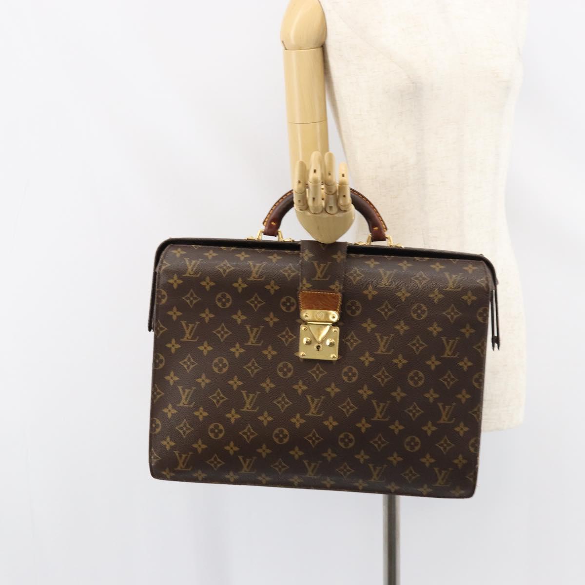 LOUIS VUITTON Monogram Serviette Fermoir Business Bag M53305 LV Auth bs32001