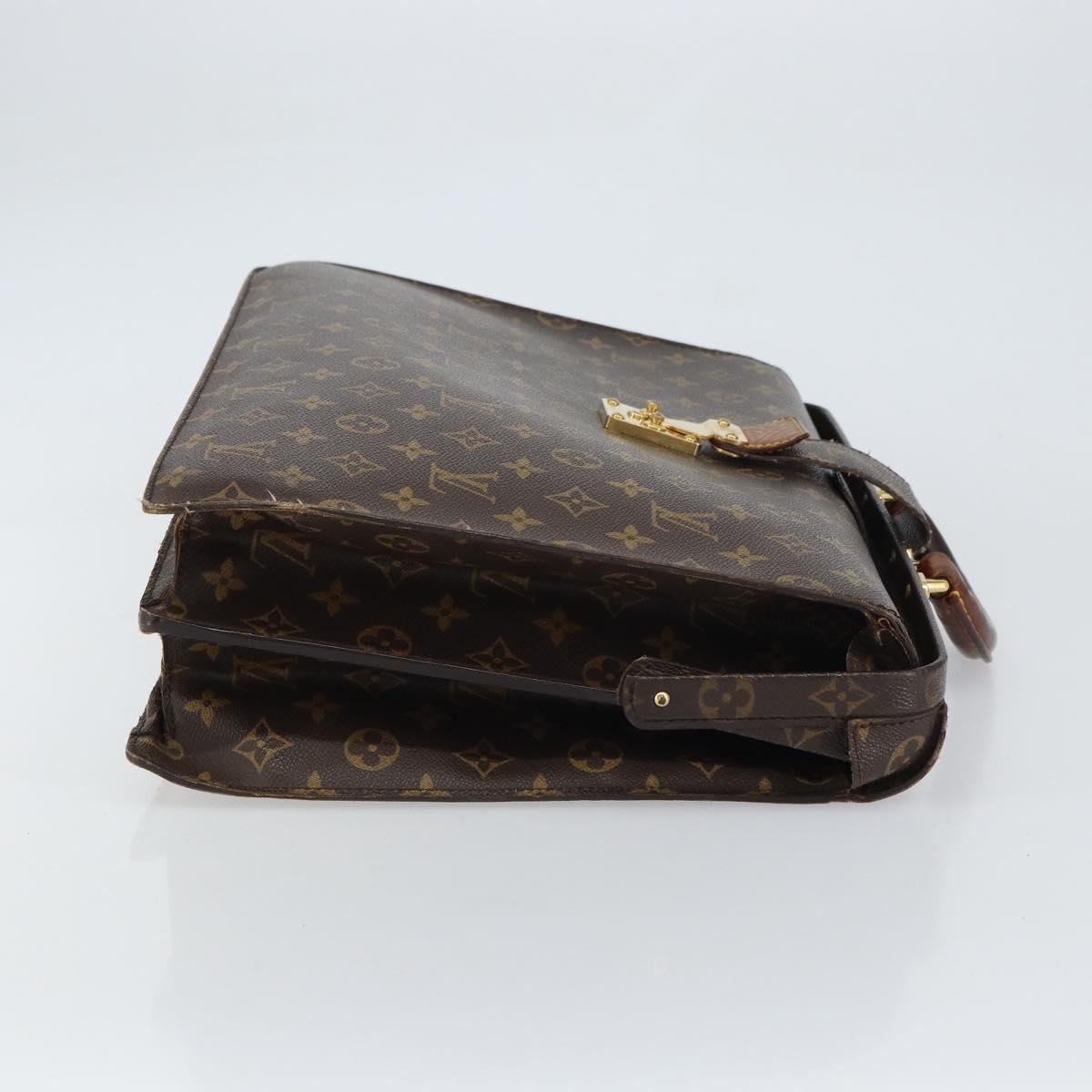 LOUIS VUITTON Monogram Serviette Fermoir Business Bag M53305 LV Auth bs32001