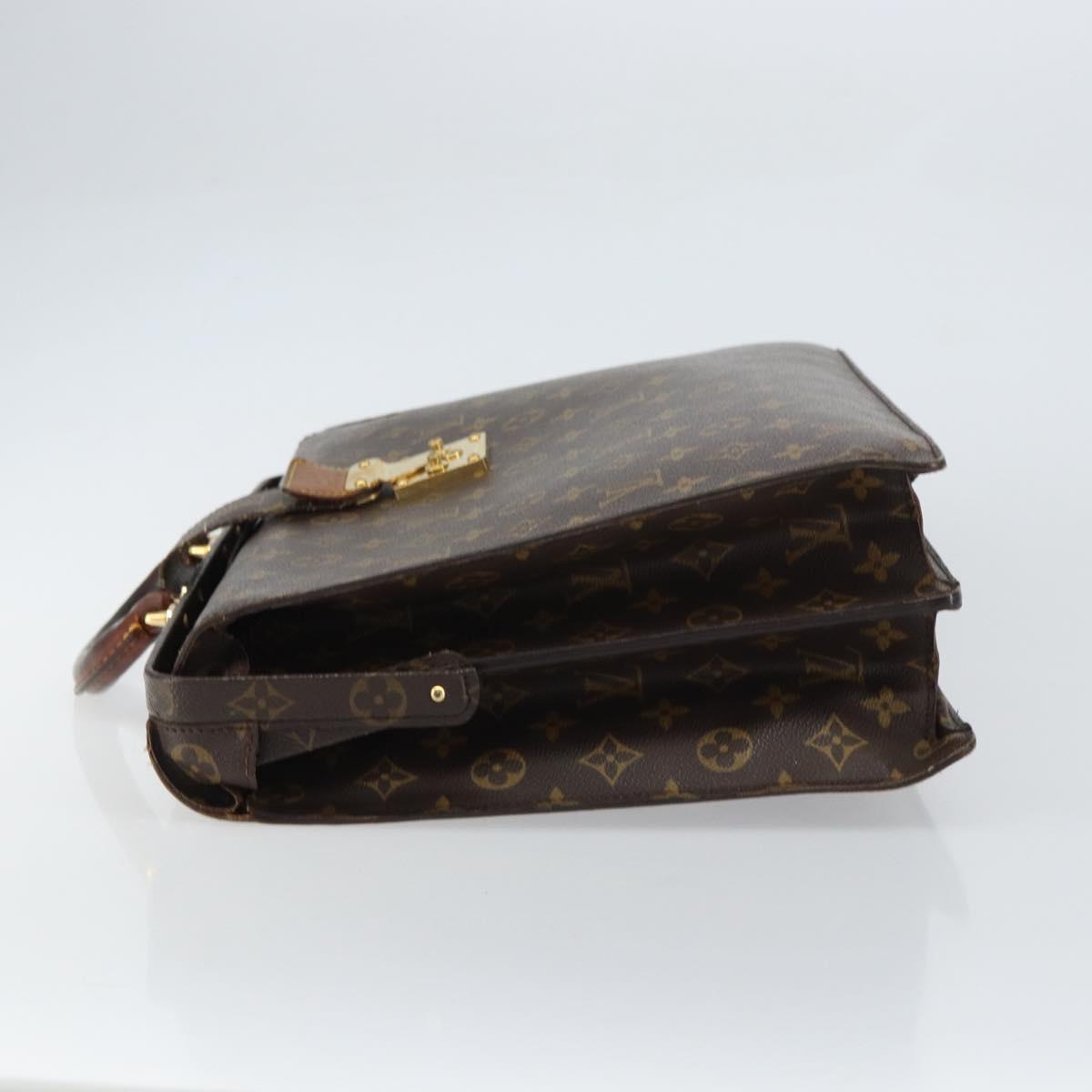 LOUIS VUITTON Monogram Serviette Fermoir Business Bag M53305 LV Auth bs32001