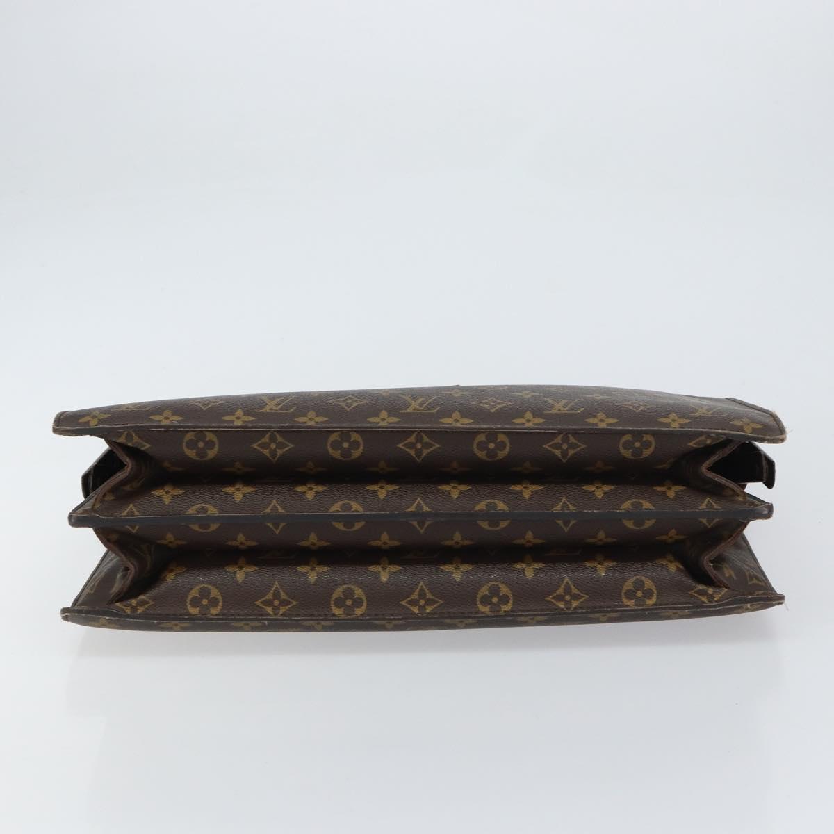 LOUIS VUITTON Monogram Serviette Fermoir Business Bag M53305 LV Auth bs32001