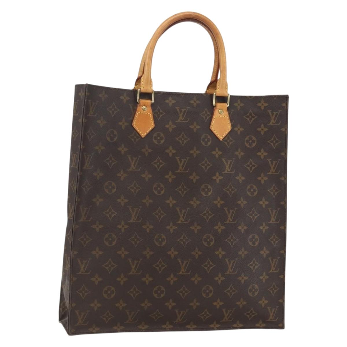 LOUIS VUITTON Monogram Sac Plat Hand Bag M51140 LV Auth bs32005