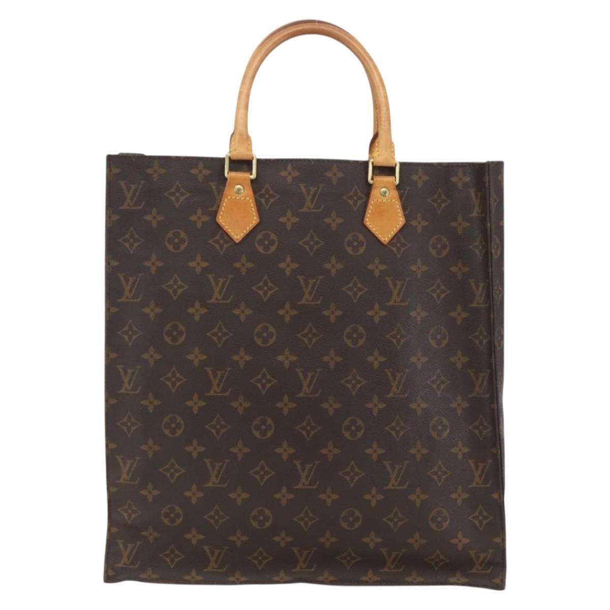 LOUIS VUITTON Monogram Sac Plat Hand Bag M51140 LV Auth bs32005