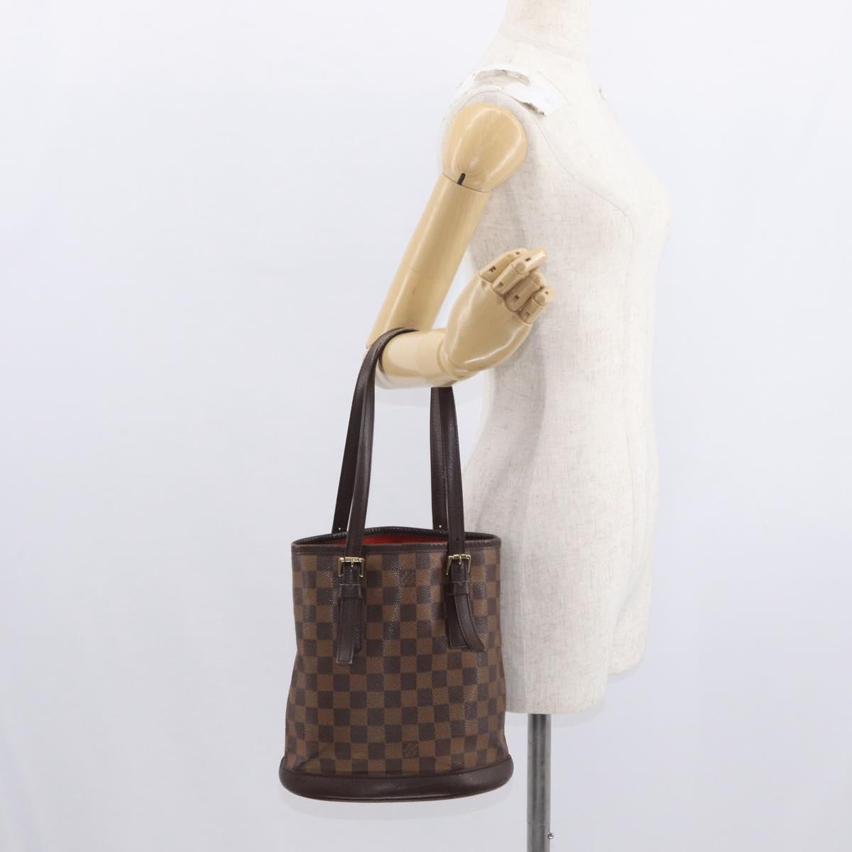 LOUIS VUITTON Damier Ebene Marais Shoulder Bag N42240 LV Auth bs32014