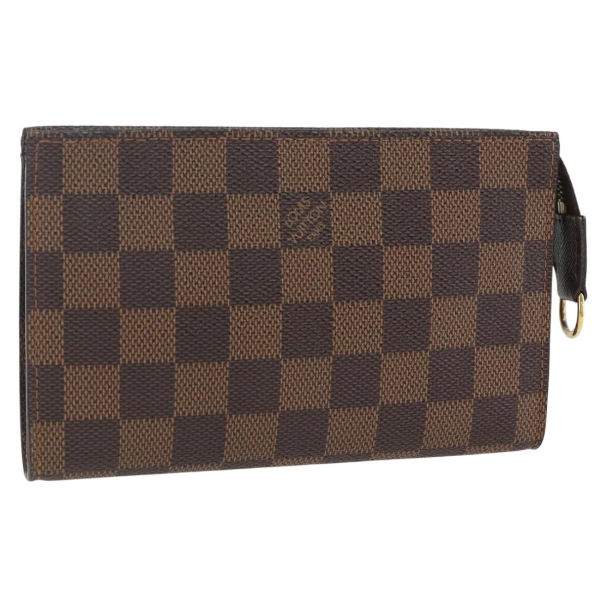 LOUIS VUITTON Damier Ebene Marais Pouch LV Auth bs32015