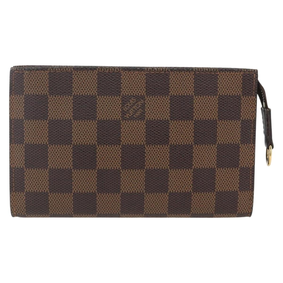 LOUIS VUITTON Damier Ebene Marais Pouch LV Auth bs32015