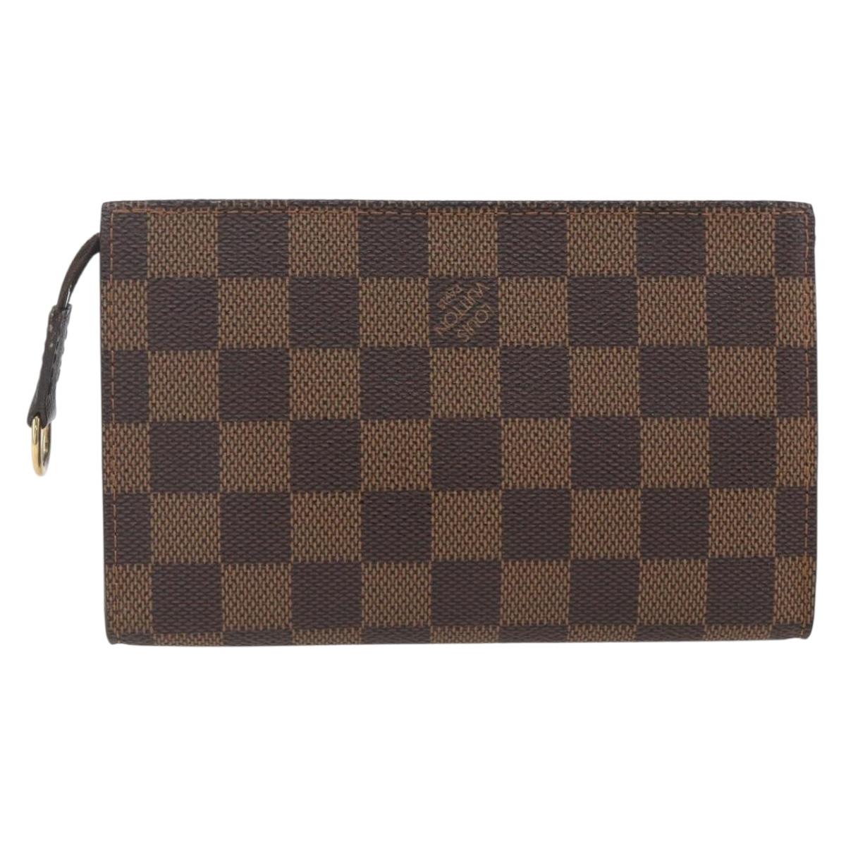 LOUIS VUITTON Damier Ebene Marais Pouch LV Auth bs32015