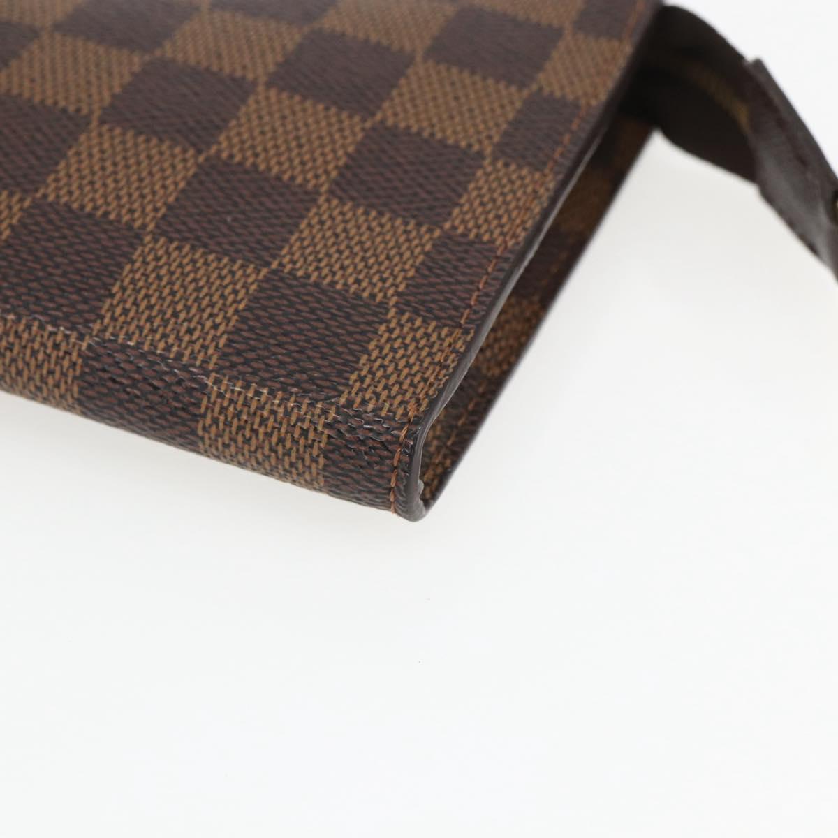 LOUIS VUITTON Damier Ebene Marais Pouch LV Auth bs32015