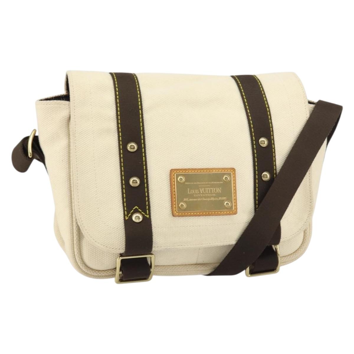 LOUIS VUITTON Antigua Buzzus PM Shoulder Bag Beige Brown M40042 LV Auth bs32016