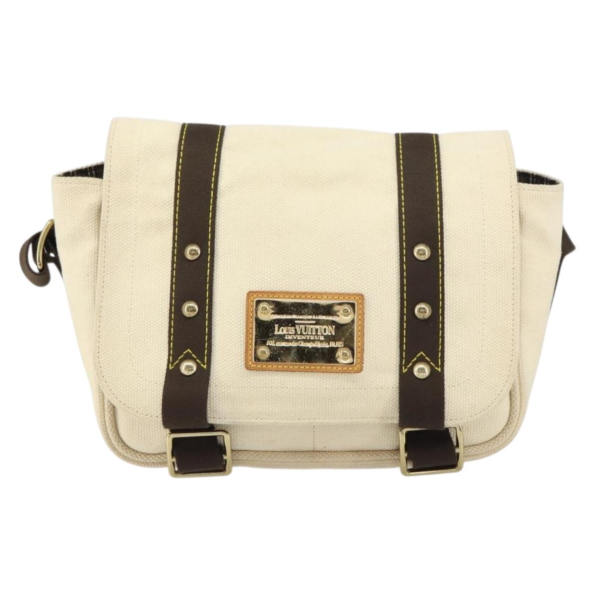 LOUIS VUITTON Antigua Buzzus PM Shoulder Bag Beige Brown M40042 LV Auth bs32016