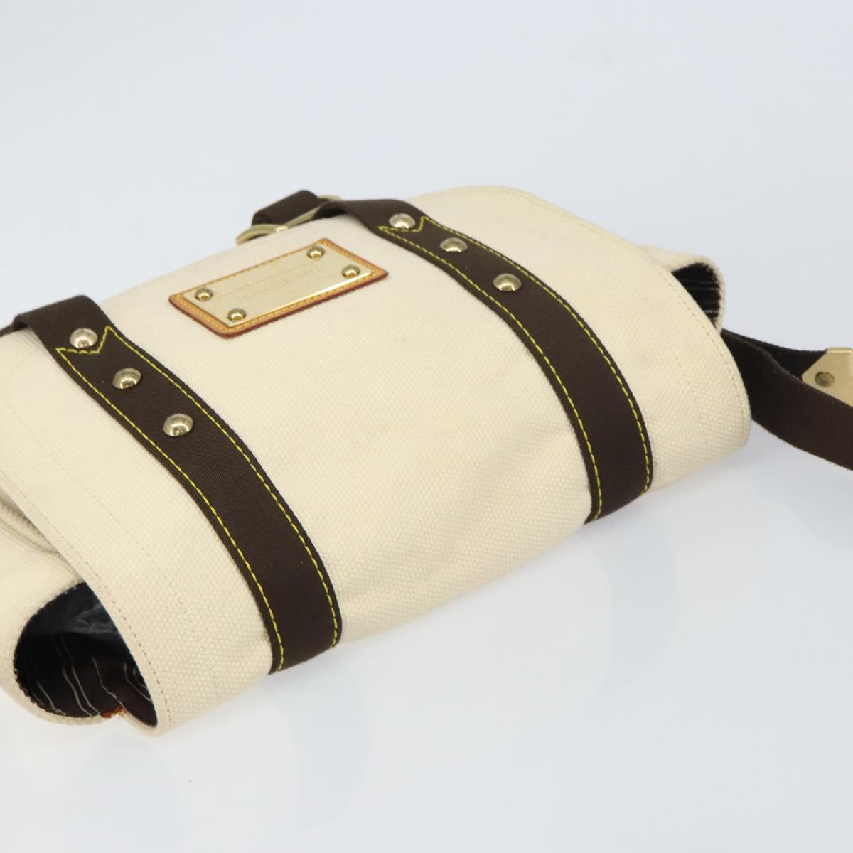 LOUIS VUITTON Antigua Buzzus PM Shoulder Bag Beige Brown M40042 LV Auth bs32016