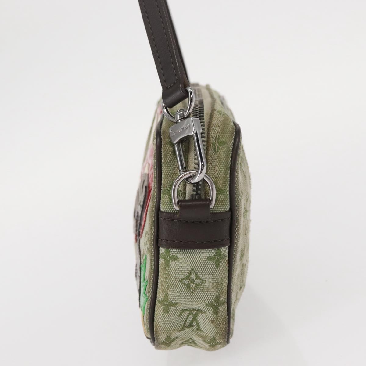 LOUIS VUITTON Mini Tale de Fe Pochette Accessory Pouch Khaki M92274 Auth bs32023